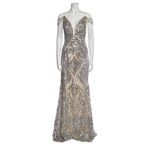 JVN by Jovani Embellished Lace Evening Gown - Picture 4 of 6